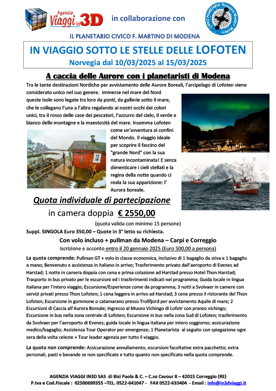 In Viaggio sotto le stelle delle LOFOTEN 10 marzo 2025