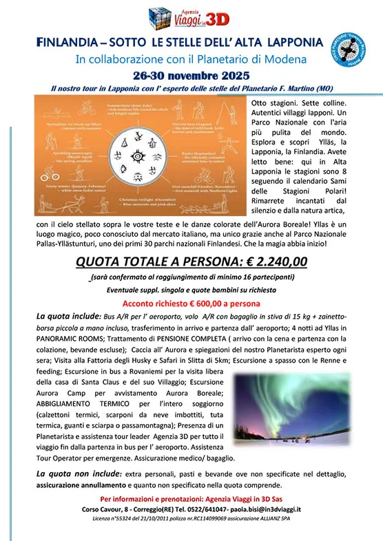 FINLANDIA - SOTTO IL CIELO DELL' ALTA LAPPONIA-26-30NOV2025