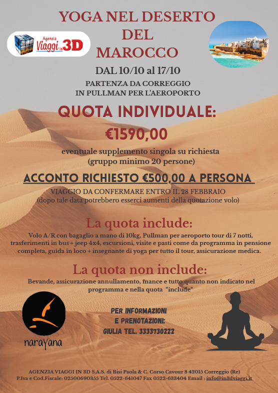 yoga nel deserto del marocco dal 10 al 17 ottobre 2026